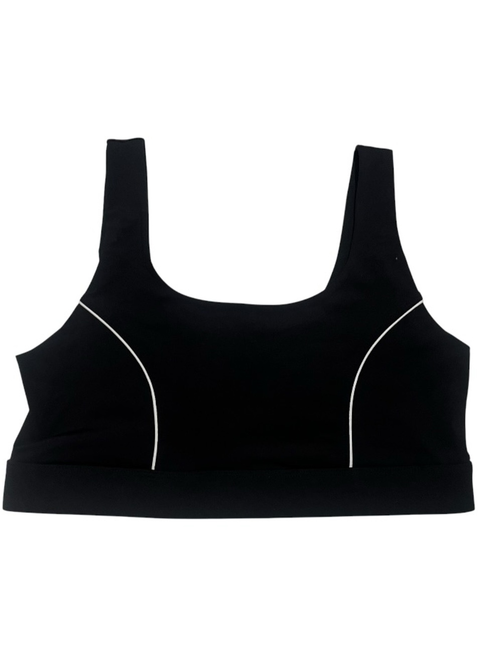 NWT Fabletics Black Sports Bra with White Piping Size M